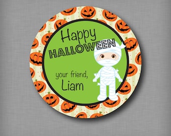Halloween Stickers - Mummy Halloween Treat Stickers Halloween Party Favor Labels Happy Halloween Kids Halloween Stickers School Party
