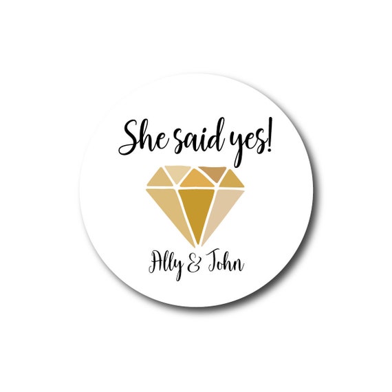 He Popped The Question Diamond Ring Sticker