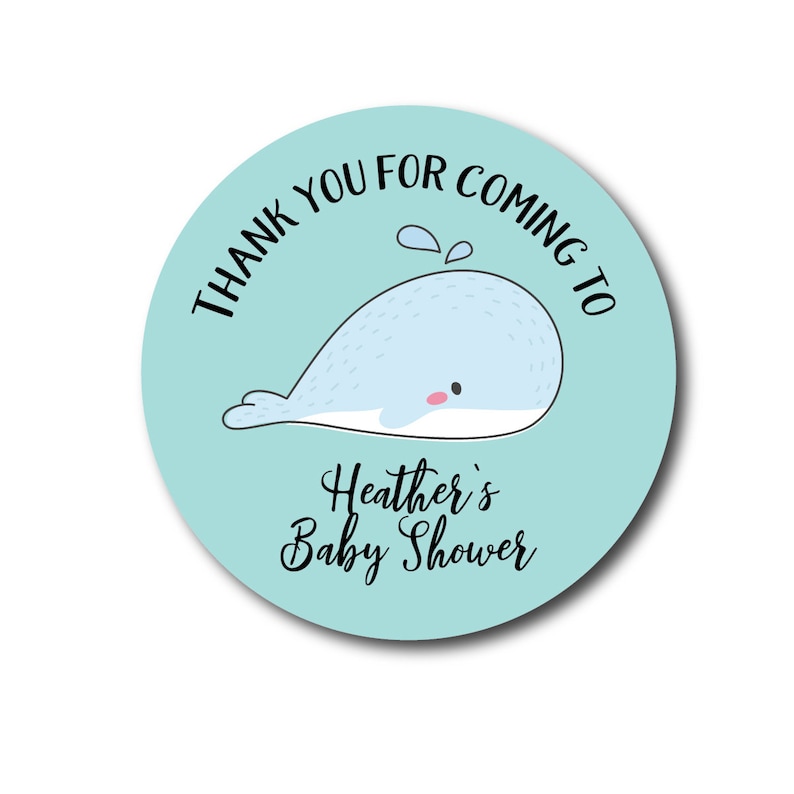 Baby Shower Stickers Baby Shower Favors Whale Baby Shower Stickers Whale Baby Shower Labels Baby Boy Shower Favors Girl Baby Shower Ideas image 2