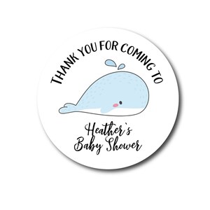 Baby Shower Stickers Baby Shower Favors Whale Baby Shower Stickers Whale Baby Shower Labels Baby Boy Shower Favors Girl Baby Shower Ideas image 3
