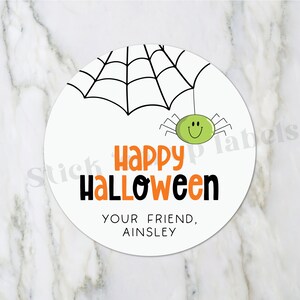 Adesivi di Halloween - Adesivi di Halloween per bambini, Adesivi di Halloween per ragni, etichette di Halloween per bomboniere, etichette di borse per bauli o dolcetti immagine 2