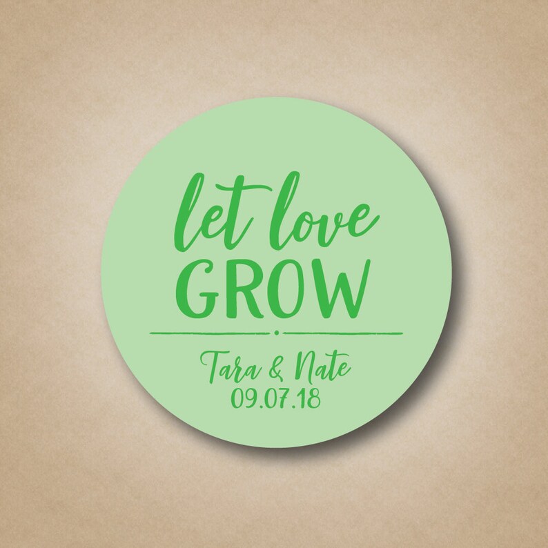 Let Love Grow Stickers Wedding Stickers Wedding Favor Labels | Etsy