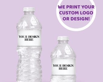 Water Bottle Labels - Custom Water Bottle Labels, Your Logo printed on labels, Business Water Bottle Labels, Company Logo, Wedding Monogram