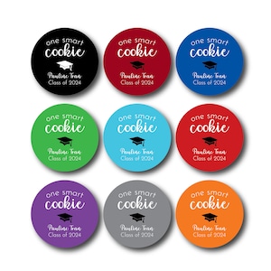 One Smart Cookie Sticker- Graduation Stickers, Graduation Party Favor, Graduation 2025 Labels, Graduation Cookie Bag Favor Stickers