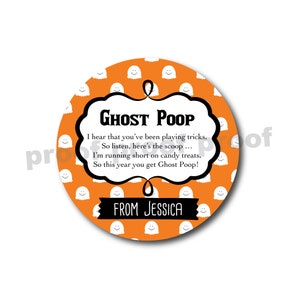 Halloween Stickers - Marshmallow Favors Halloween Favors Custom Halloween Stickers Ghost Stickers Personalized Treat Labels Ghost Poop