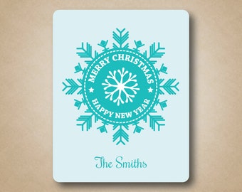 Blue Snowflake Wine Labels Customized Wine labels Holiday Wine Labels Gift for Coworkers Wine labels gift Personalized Snowflake labels