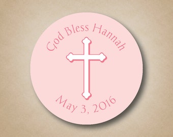 Communion Stickers God Bless Stickers First Communion Favors First Holy Communion Thank You Favor Labels Party Favors Personalized Stickers