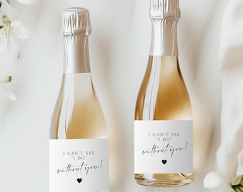 Bridesmaid Proposal Gift -  Bridesmaid Mini Champagne Label, Bridesmaid Gift, Maid of Honor Gift, Wedding Party Gift, Bridal Party MC103
