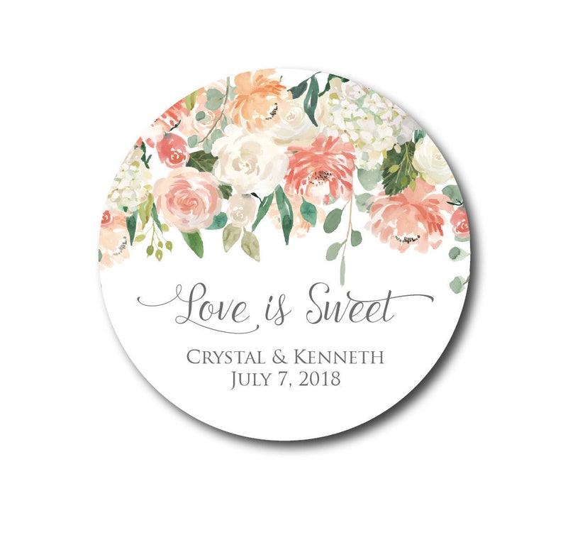 Wedding Stickers Wedding Favor Stickers Love is Sweet Stickers Etsy