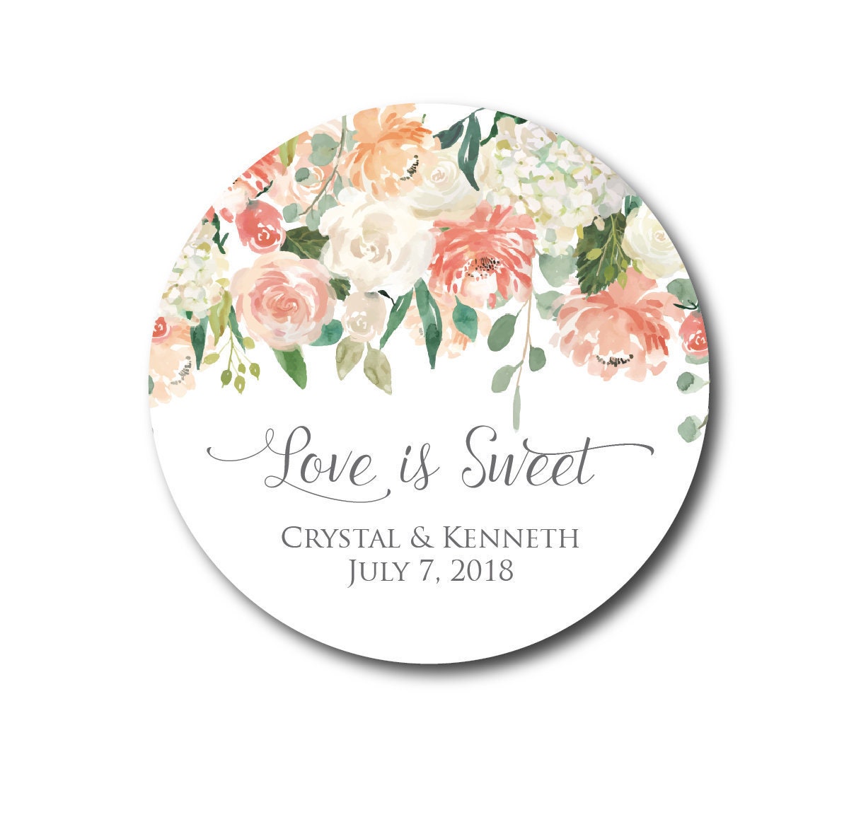 Wedding Stickers Wedding Favor Stickers Love is Sweet | Etsy