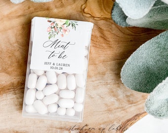Adesivo para lembrancinha de casamento - Adesivos "Honey to Be" - Etiquetas de menta, Adesivos para lembrancinha de menta, Adesivo para lembrancinha de menta, Flores rosa-claro