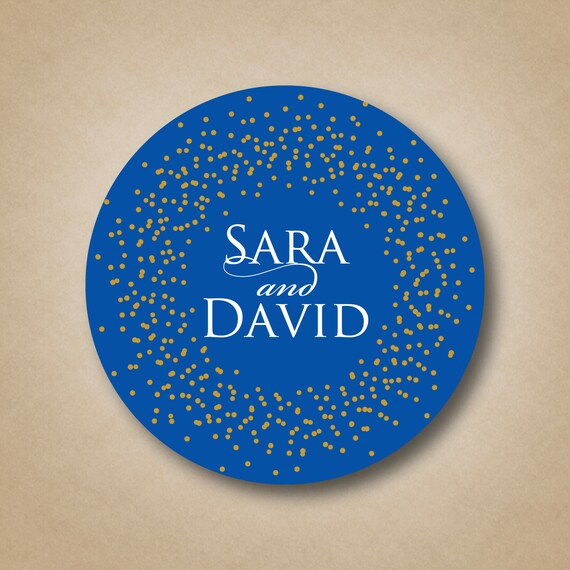 Wedding Stickers Gold Confetti Stickers Wedding Favor Labels Etsy