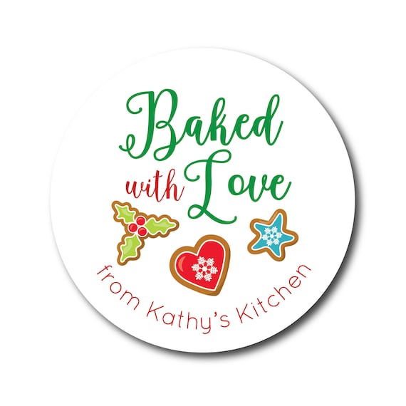 Baked with Love Christmas Stickers From the Kitchen of Baking Labels ...