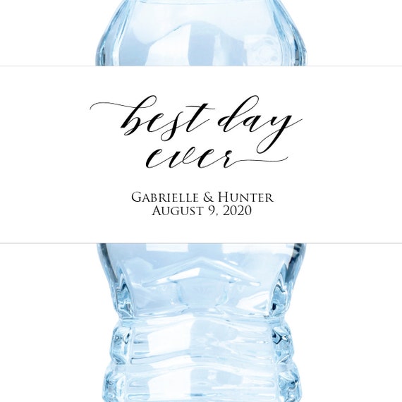 Water Bottle Labels Wedding Water Bottle Labels Custom Bottle Labels Personalized Waterproof Labels Best Day Ever WaterBottle Stickers Il_570xn