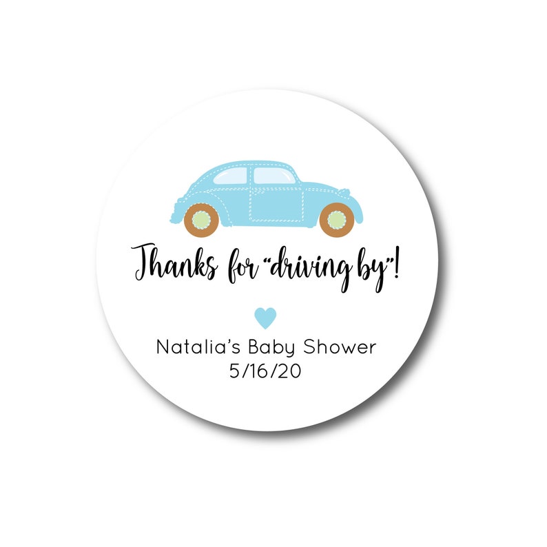 Drive by Baby Shower Stickers Drive Thru Baby Shower Favor Etsy