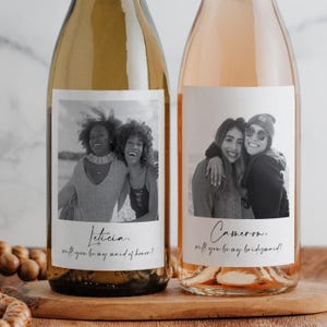 Photo Bridesmaid Proposal Wine Labels - Will You Be My Bridesmaid Label, Wine Sticker, Can't Say I Do Without You Maid of Honor, WP105