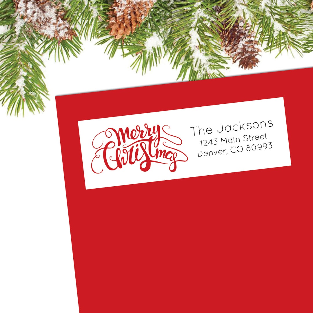 Holiday Address Label Christmas Return Address Label Christmas Address