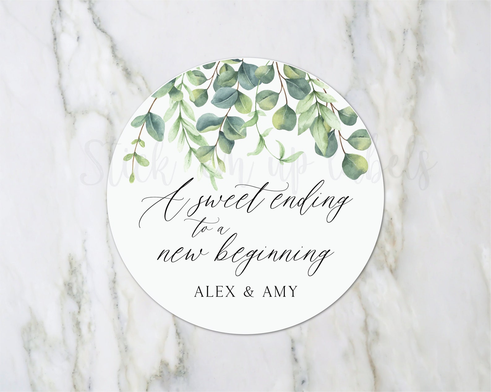Sweet Ending to a New Beginning Stickers Wedding Favor - Etsy