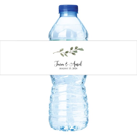Water Bottle Label Wedding Water Bottle Label Waterbottle Label Personalized Waterproof Label Labels Eucalyptus Branch Greenery Botanical Il_570xn