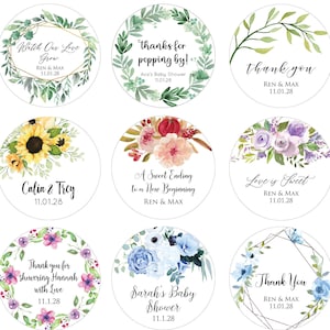 Wedding Favor Stickers, Personalized Labels, Custom Wedding Stickers, Business Labels, Baby Shower Labels, Thank You Stickers, Event Sticker image 1