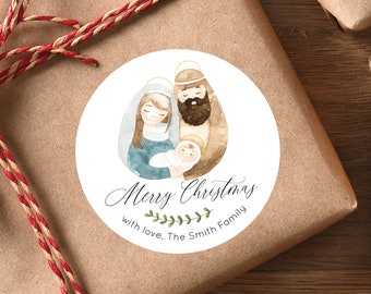 Christmas Gift Labels, Christmas Gift Stickers, Christmas Stickers, Gift Labels, Christmas Card Labels, Baby Jesus, Traditional Christmas