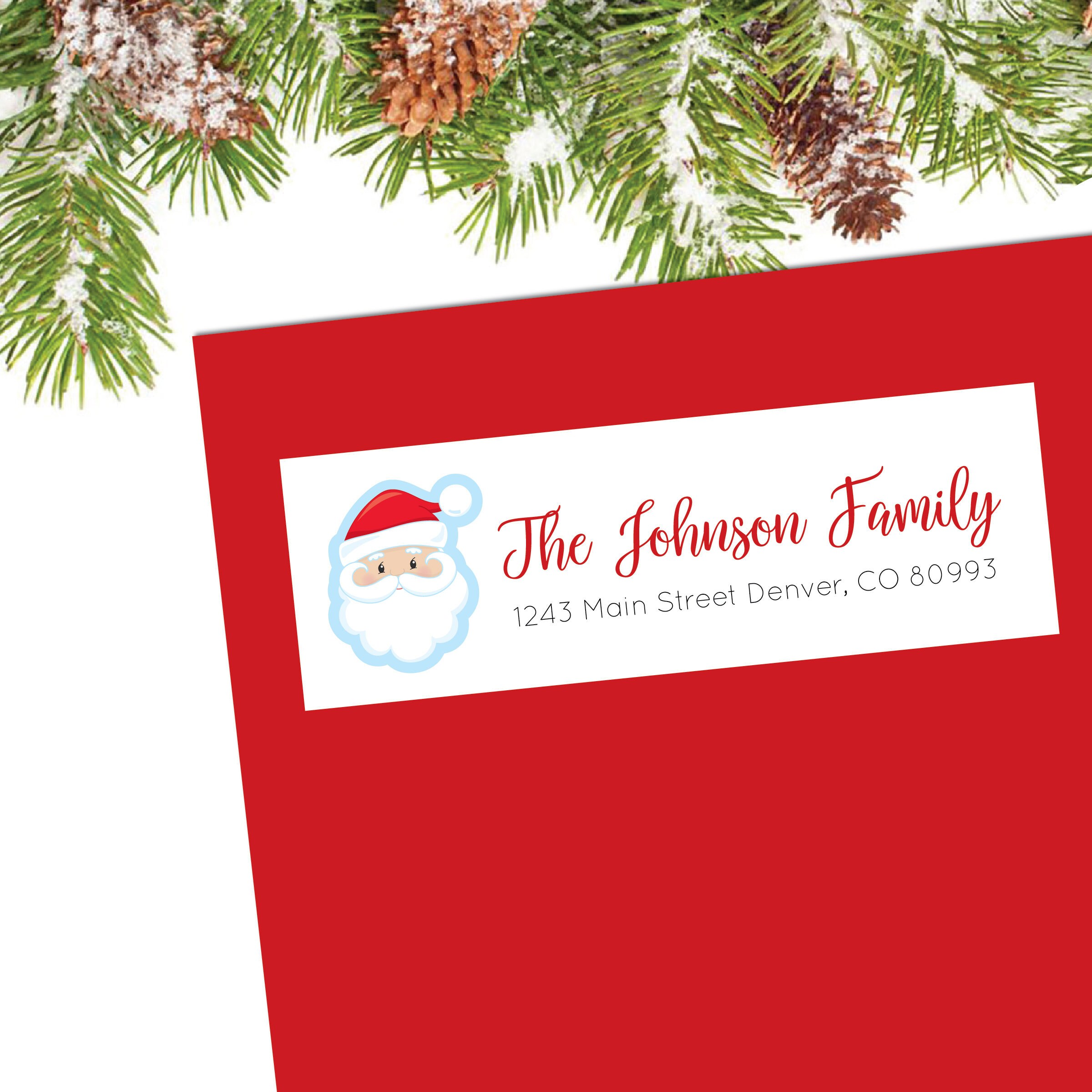 Christmas Address Labels Christmas Return Address Labels Holiday Address Labels Christmas Card Stickers Cute Santa Address Labels Stickers
