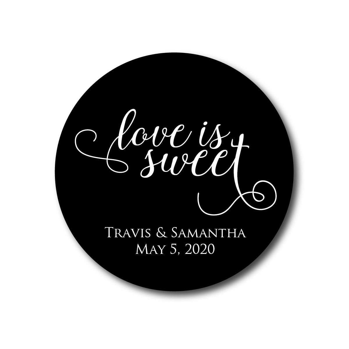 Love is sweet enjoy a treat wedding favor candy stickers 20 labels
