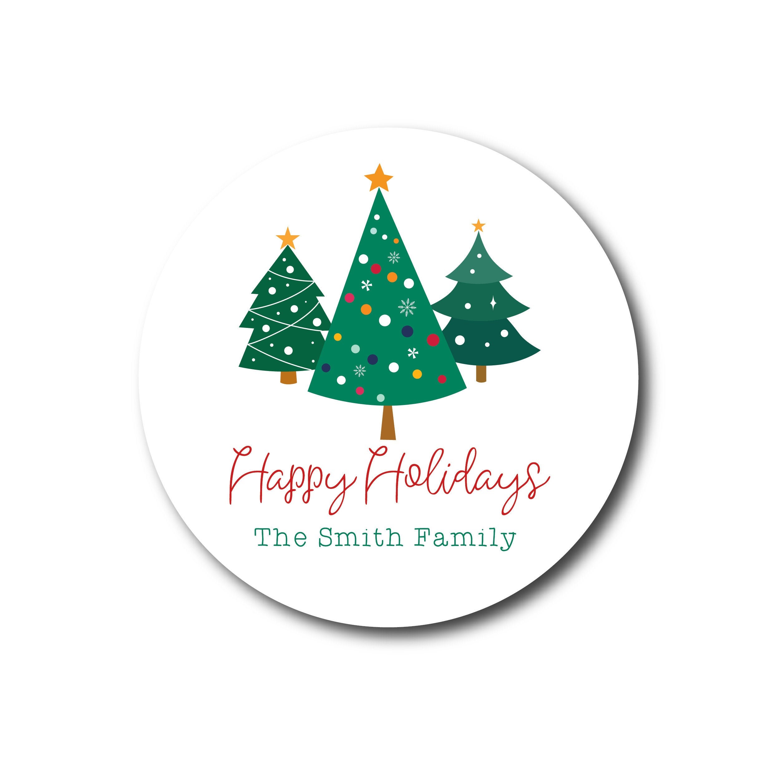 Stickers Happy Holidays, Holiday Party Favors, Stationery Sticker