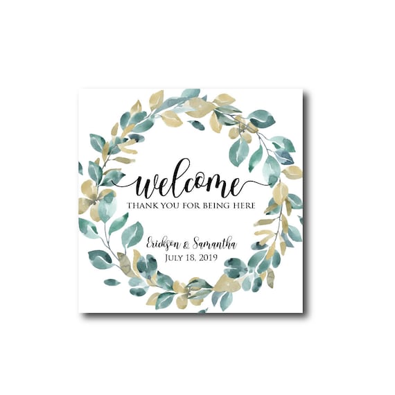 Wedding Welcome Labels Welcome Bag Stickers Out of Town Guests Welcome Sticker Hotel Gift Bag Welcome to our Wedding Thank you Stickers Il_570xn