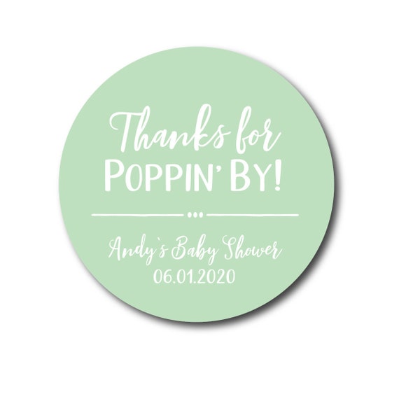 Baby Shower Labels Baby Shower Stickers Thanks For Popping By Stickers Popcorn Favor Stickers About to Pop Stickers Bridal Shower Sticker Il_570xn