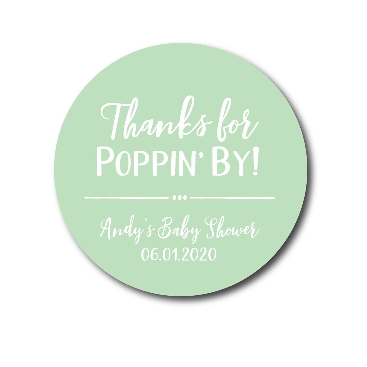 Baby Shower Labels Baby Shower Stickers Thanks For Popping By Etsy