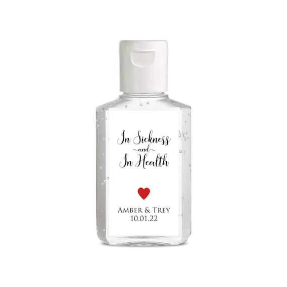Hand Sanitizer Labels In Sickness and in Health Wedding Favor Stickers Personalized Mini Hand Sanitizer Sticker Sanitizer Sticker Heart Il_570xn