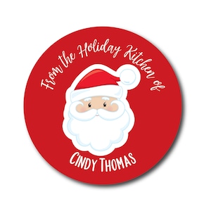 Santa Christmas Stickers From the Kitchen of Baking Labels Baked Goods Treat Stickers Christmas Cookie Tags Holiday Baking Label Red Sticker