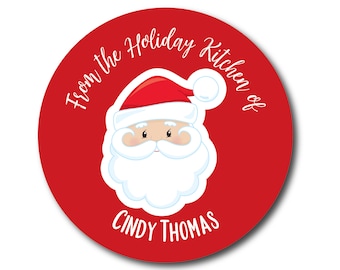 Santa Christmas Stickers From the Kitchen of Baking Labels Baked Goods Treat Stickers Christmas Cookie Tags Holiday Baking Label Red Sticker