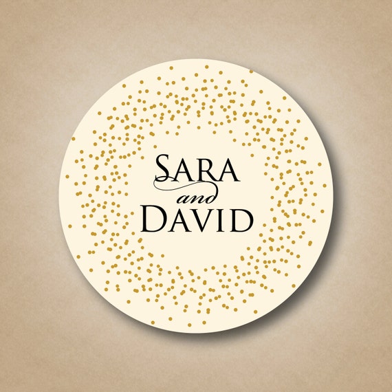 Wedding Favor Stickers Gold Confetti Sticker Wedding Favor label Custom Round Stickers Wedding Favor Tags Thank You Sticker Wedding Stickers Il_570xn
