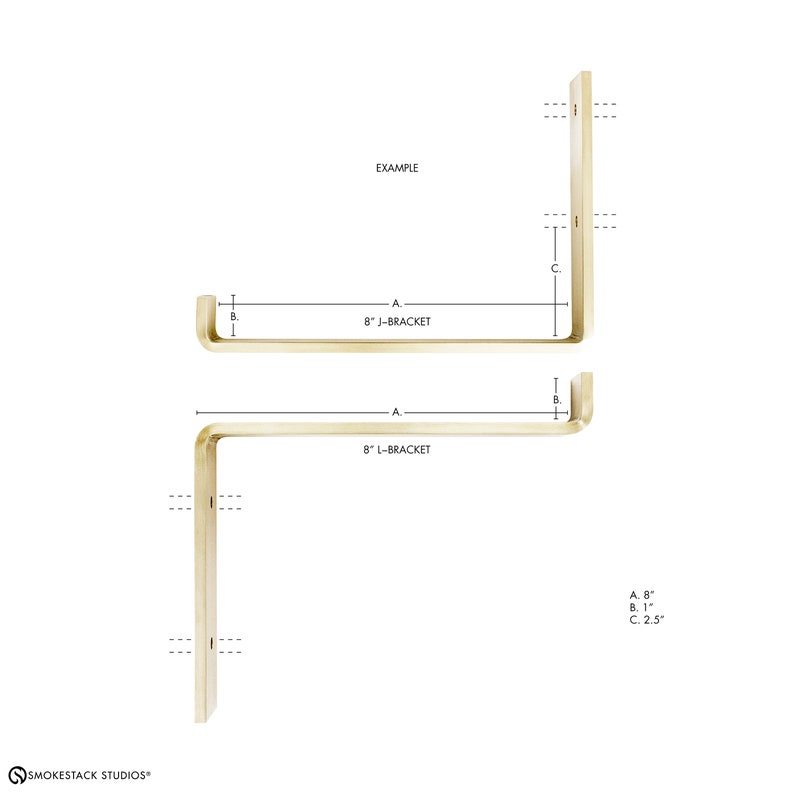 Modern Gold Shelf Brackets Solid Brass Decorative Etsy