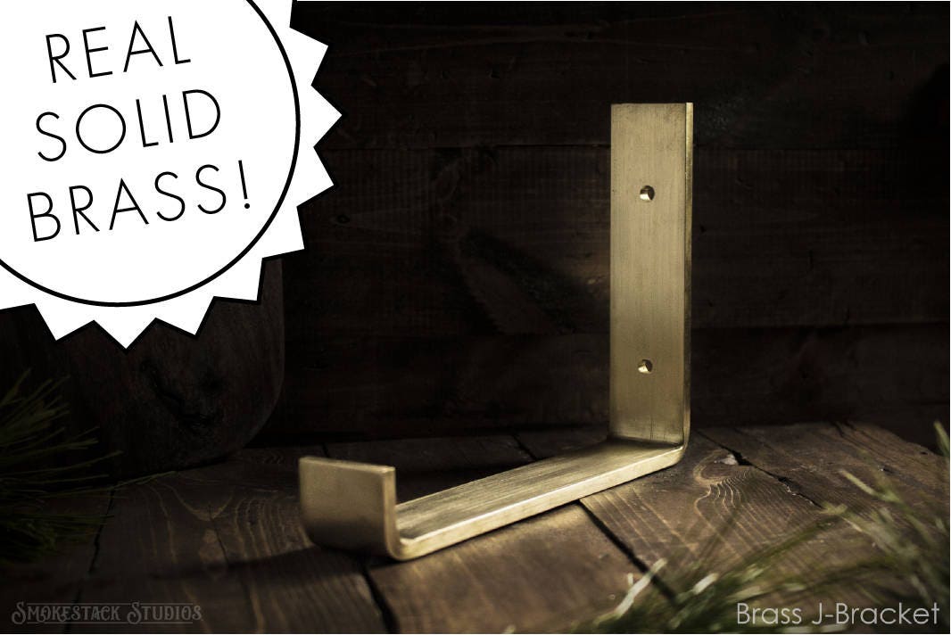 Brass Shelf Bracket Mid Century Modern Shelf Brackets Brass Etsy