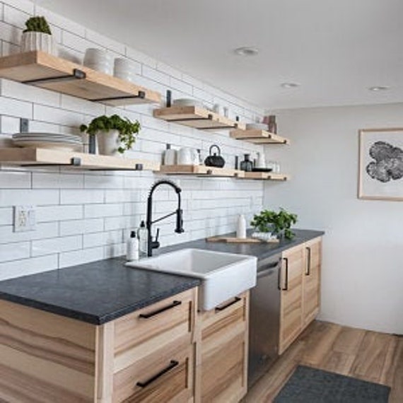 Replacing Barnwood Shelf with Two Open Shelves Above my Kitchen Sink