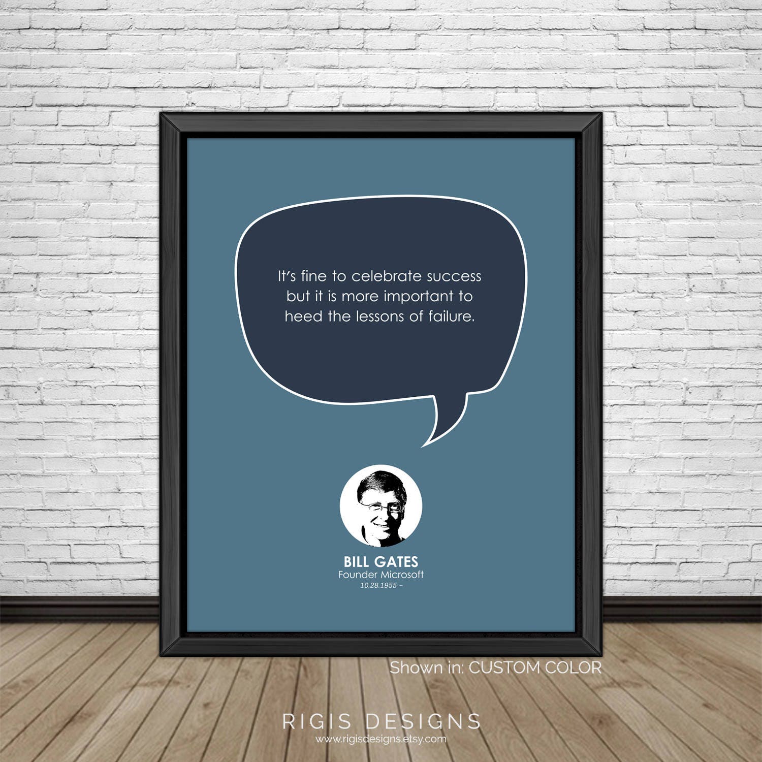 Bill Gates Quote, Entrepreneur, Founder Microsoft Typography Print