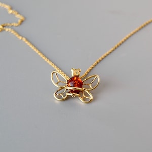 Butterfly pendant, Pendant with amber, Pendant, Pendant with chain, Baltic amber, Amber,   Minimalist pendant,