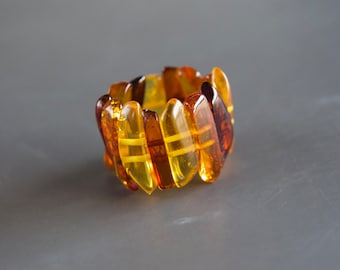 Women's ring, amber stone, ring for summer, Handmade, Gift,