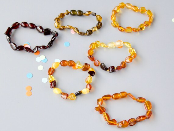 newborn amber anklet