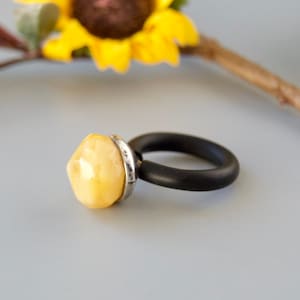 Ring with amber, Handmade ring, Ring, baltic amber, amber, white amber, handmade, original ring, gift, arteania,christmas gift,unique piece,