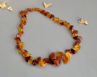 Necklace for women, Amber stone, Handmade, Gift, Beaded necklace, Summer necklace,