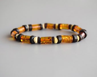 Men's bracelet, amber stone, handmade, summer,