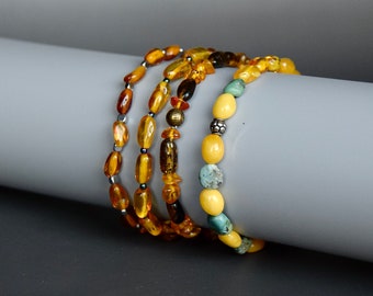 Men's bracelet, amber stone, turquoise stone, men's gift,