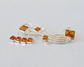 Brooch, Amber stone, Women's jewelry, Gifts, Christmas gift,