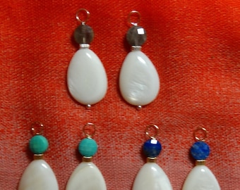 10x20mm Faceted Chocolate Moonstone Drops INTERCHANGEABLE Earring Charms 14k Rose Gold Filled
