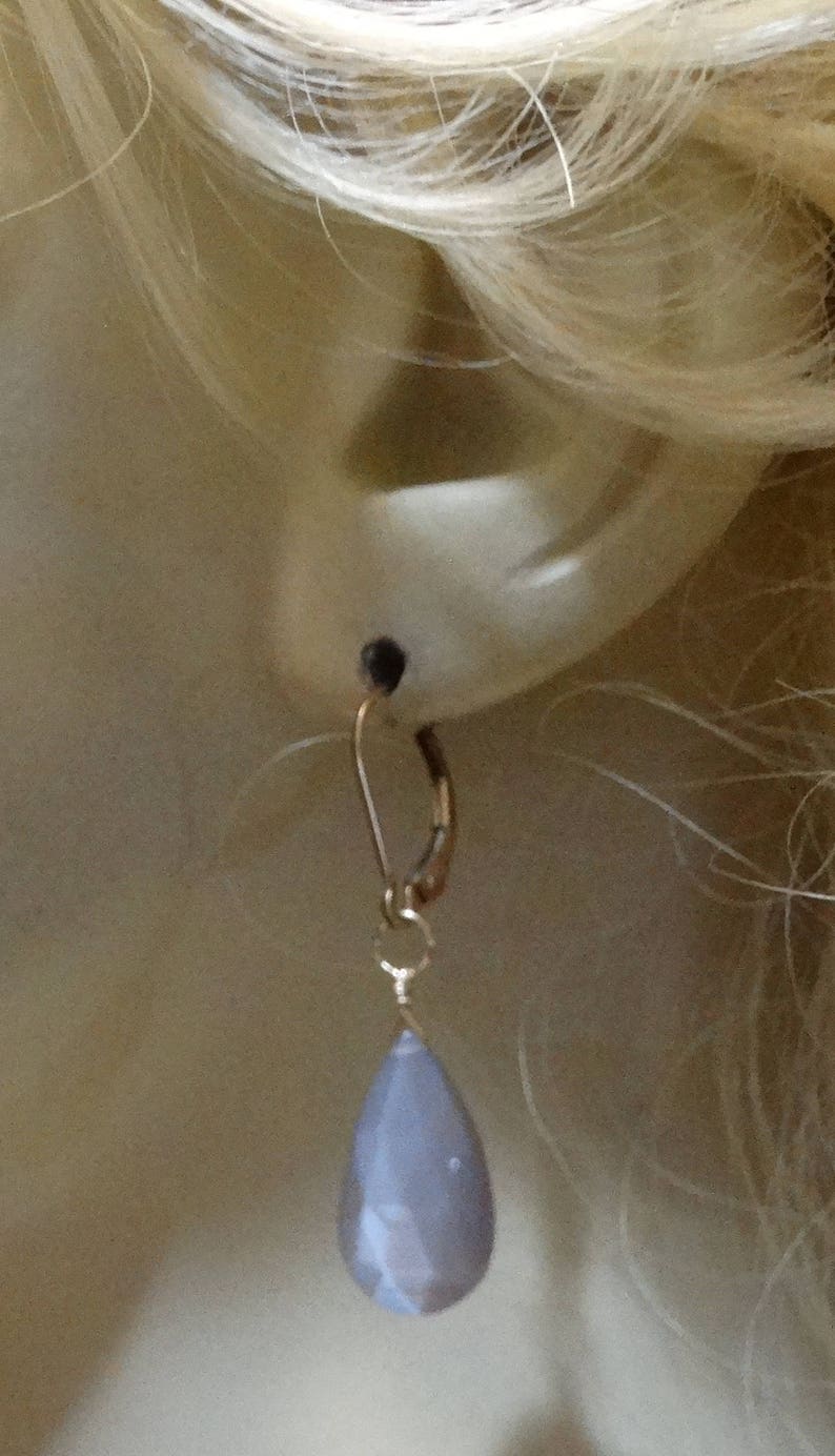 10x20mm Faceted Chocolate Moonstone Drops INTERCHANGEABLE Earring Charms 14k Rose Gold Filled