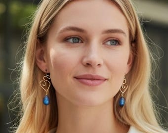 1 Pair 10x14mm Blue Flash Labradorite Teardrops INTERCHANGEABLE Earring Charms Sterling, Rose or Yellow Gold Filled